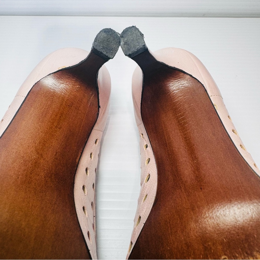 Stuart Weitzman Blush Pink Leather Heels Size 5 - Picture 11 of 12